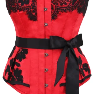 Red Satin Prom Corset with Sash