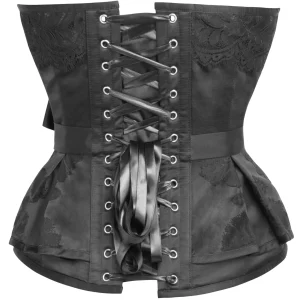 Prom Corset with Sash in Black Satin