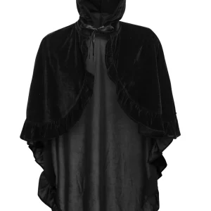 Black Velvet Hooded Cape