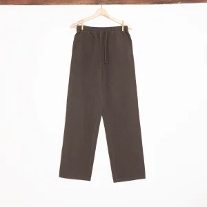 Pantalon élastique texturé brun