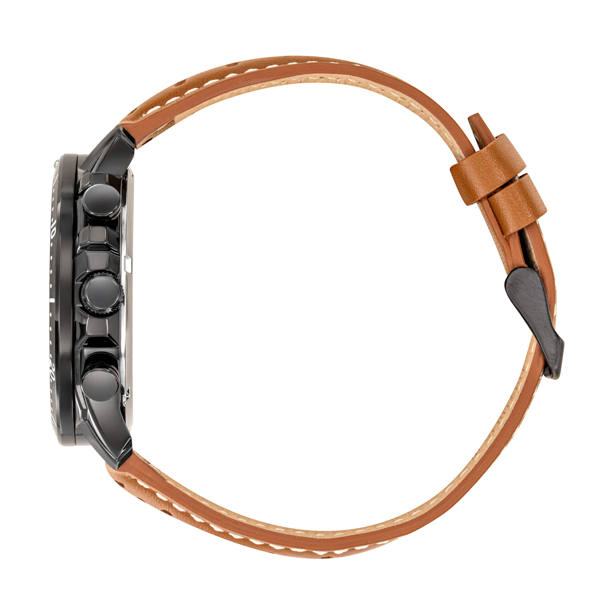 Montre Chronographe Cadran Bleu Cuir Marron A4-100C-668133 – Image 2