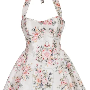 Vintage Rose Halter Corset Dress