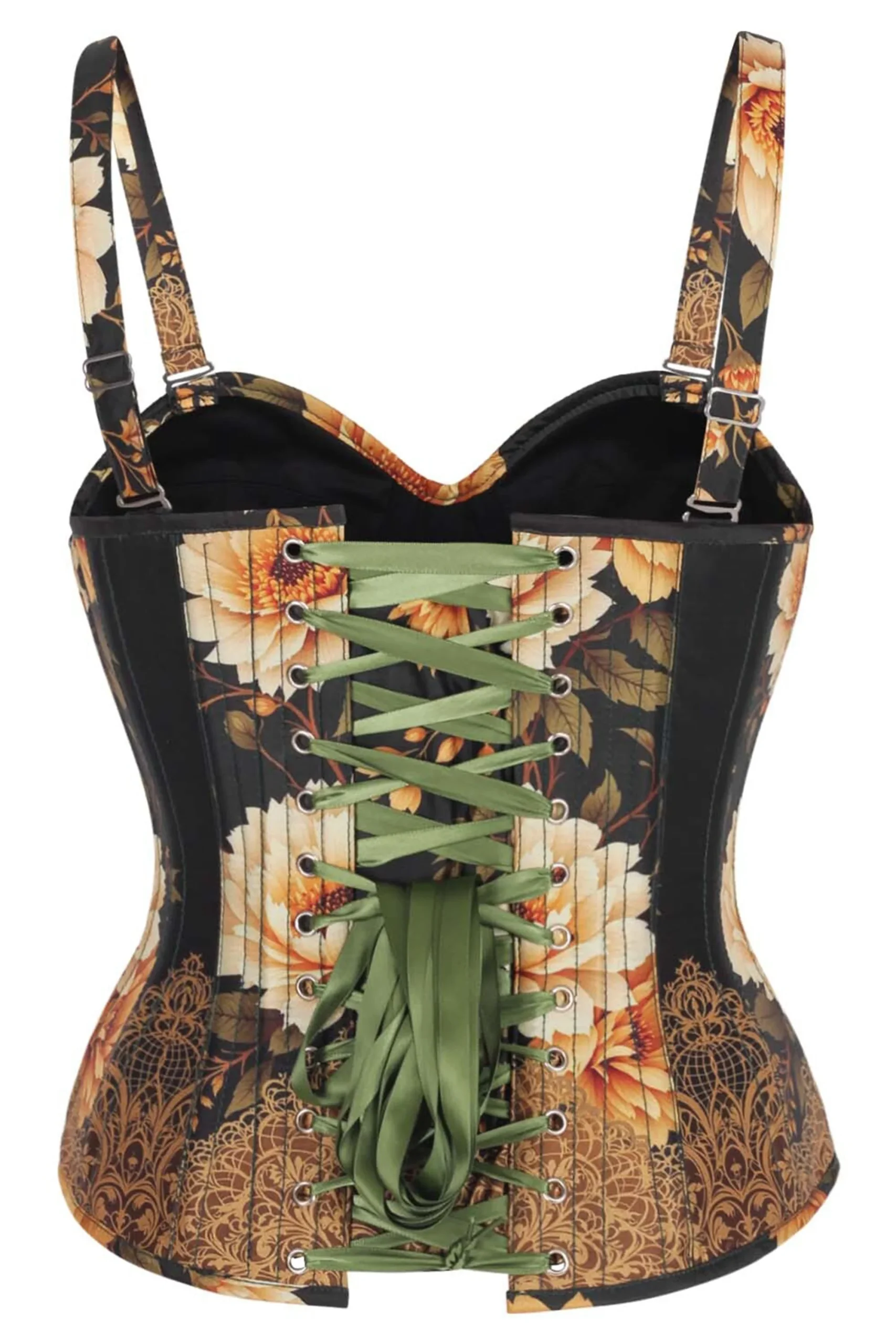 Baroque Bloom Overbust Corset with Adjustable Straps – Image 2