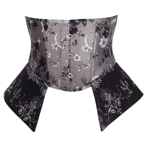 Moonlit Garden Underbust Corset with Gothic Peplum Panels
