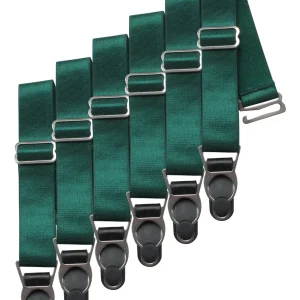 6 x Steel Suspender Clips In Green