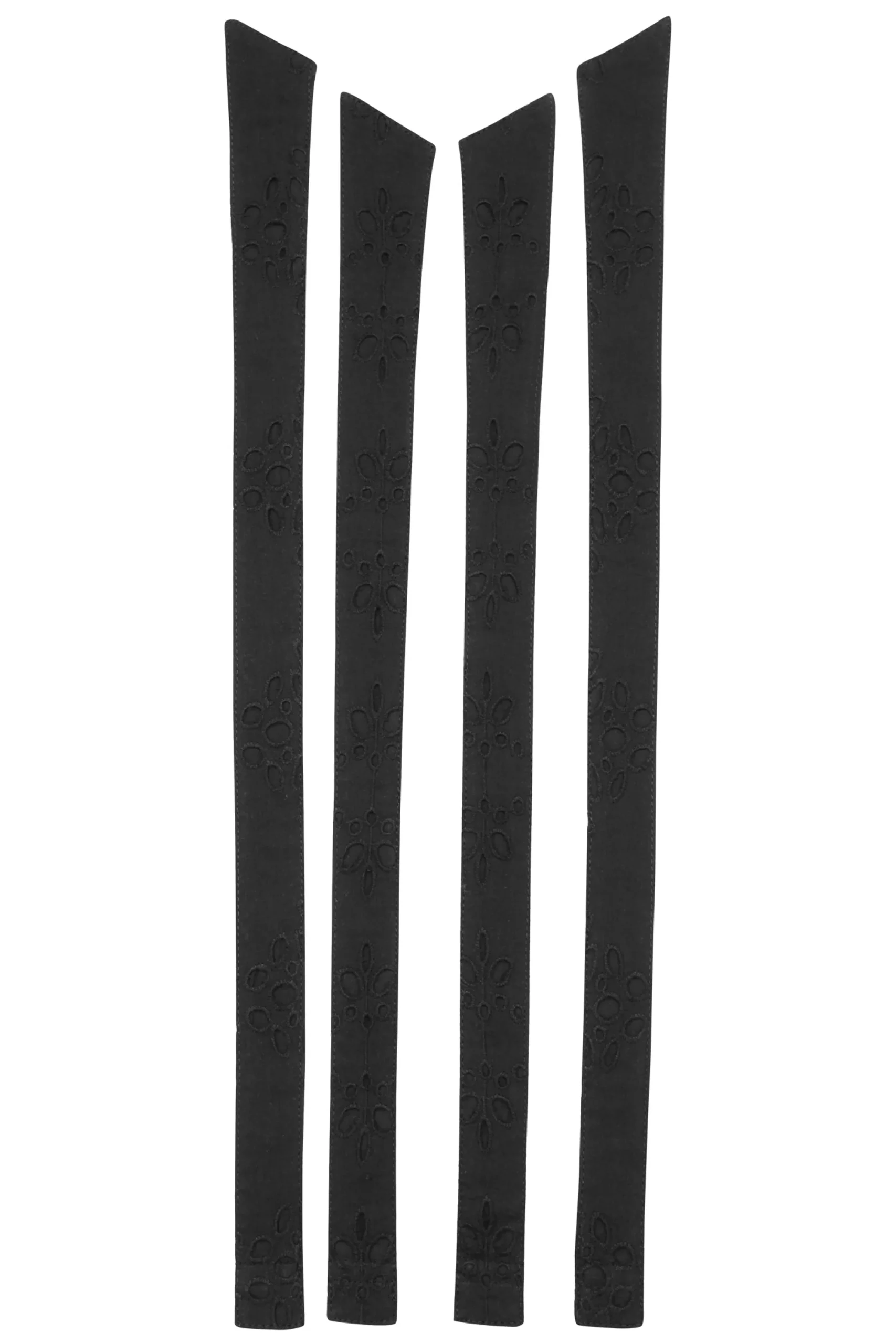 Dahlia Bandoulière noire en coton avec broderie anglaise