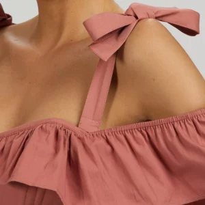 Dahlia Bandoulière en coton couleur rose crépuscule