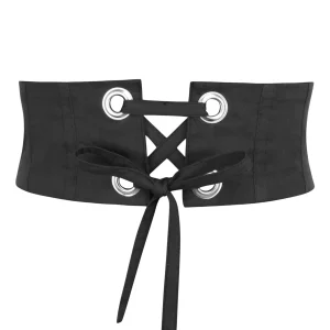 Violet Ceinture de style corset en coton noir