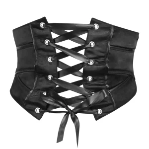 Corset Inspired Front Tie Belt with Side Zip