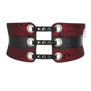 Maroon Brocade Corset Inspired Belt