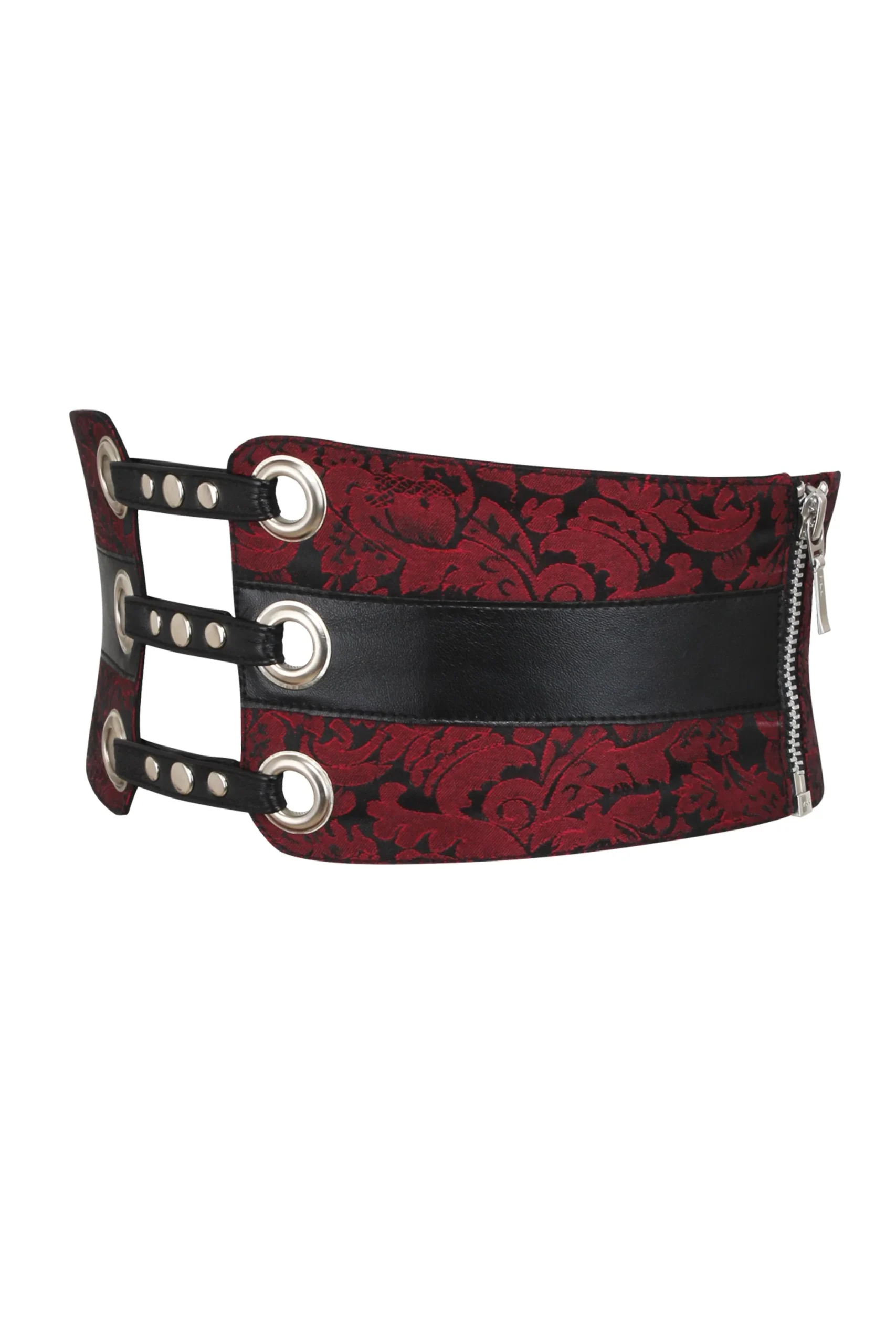 Maroon Brocade Corset Inspired Belt – Image 3