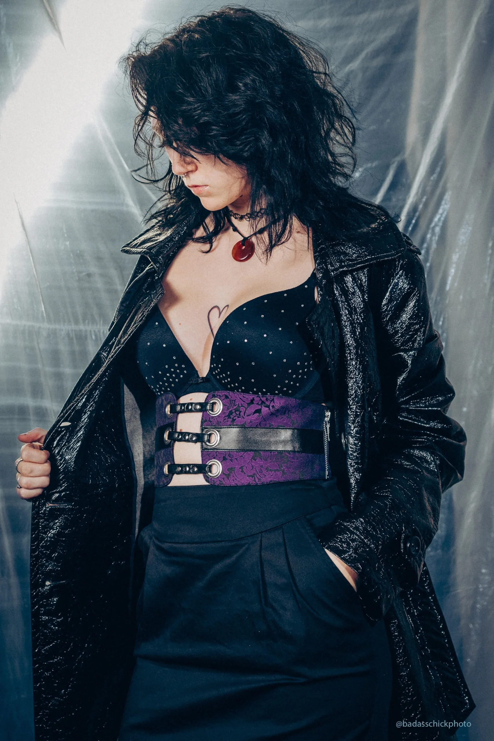 Purple Brocade Corset inspired Belt – Image 3