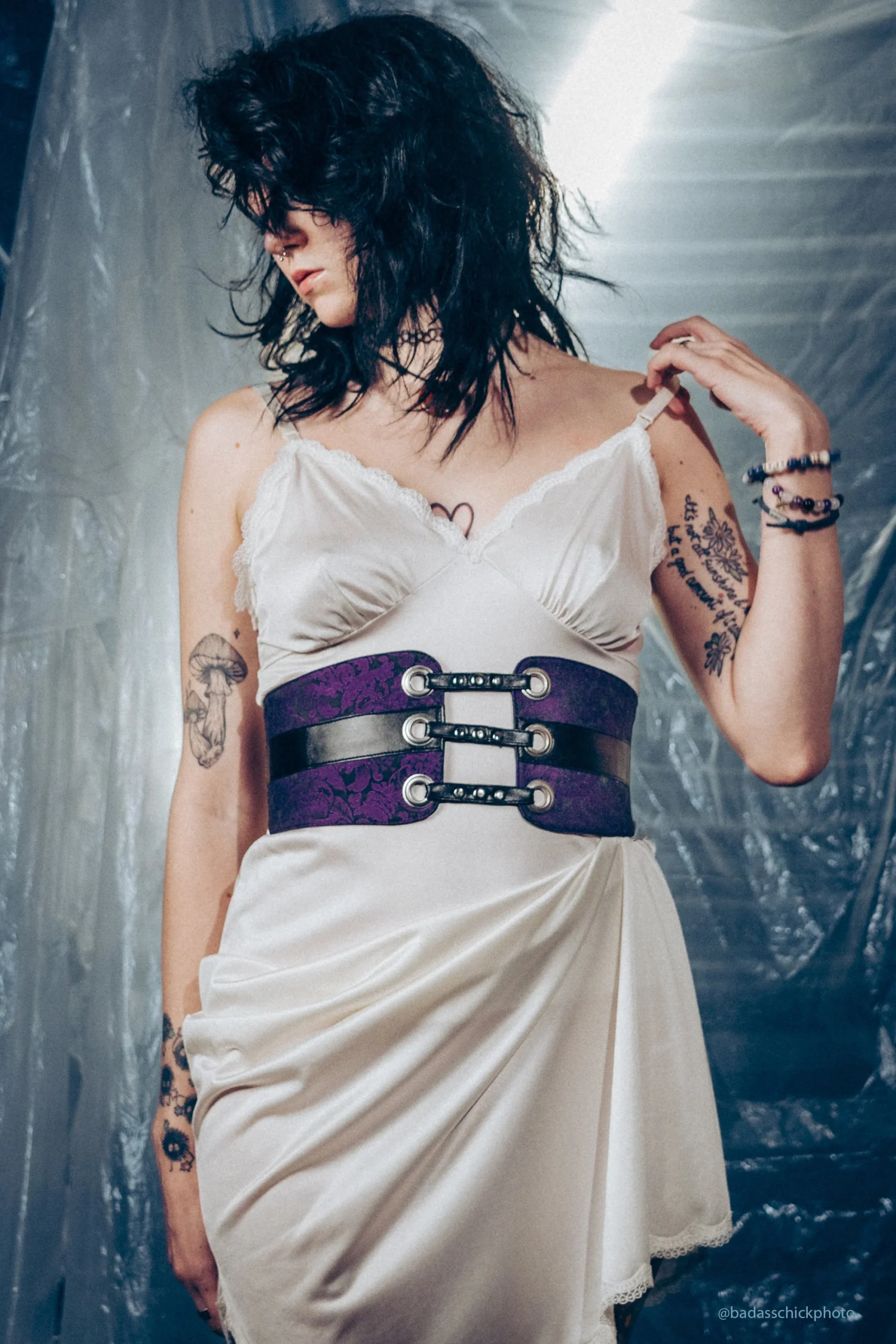 Purple Brocade Corset inspired Belt – Image 7