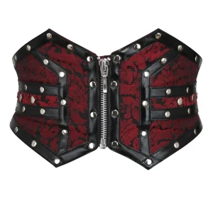 Studded Maroon Corset Inspired Belt
