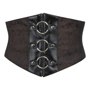 Brown Brocade Inspired Corset Waspie Belt