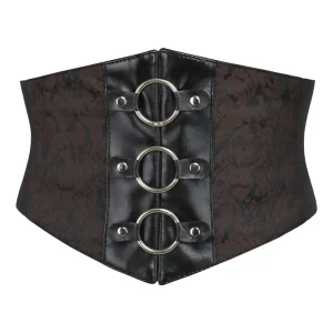 Brown Brocade Inspired Corset Waspie Belt