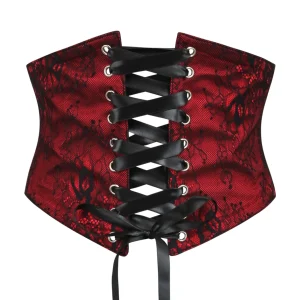 Red Lace Overlay Corset Inspired Belt