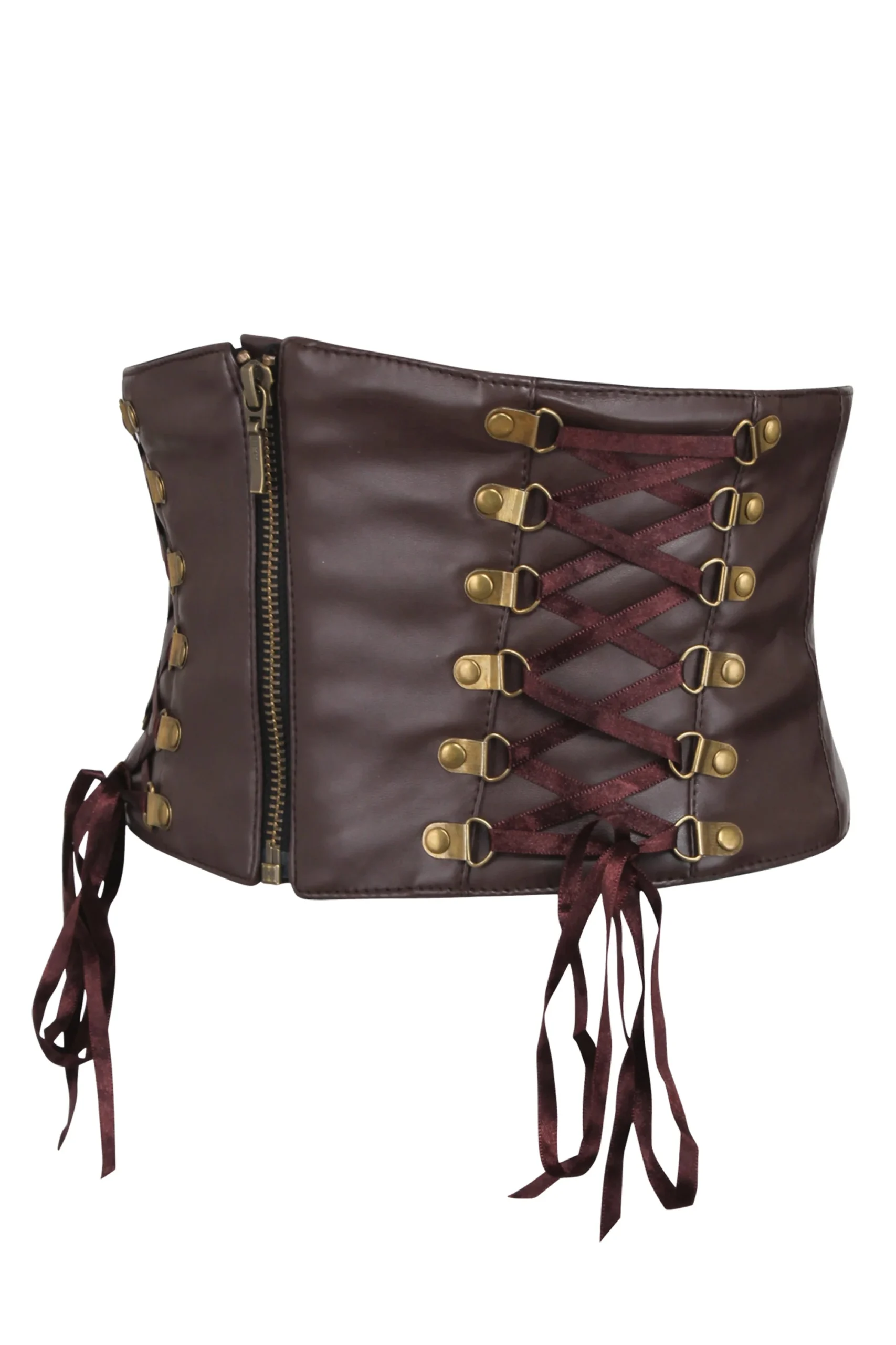 Brown PVC Steampunk Corset Inspired Belt – Image 3
