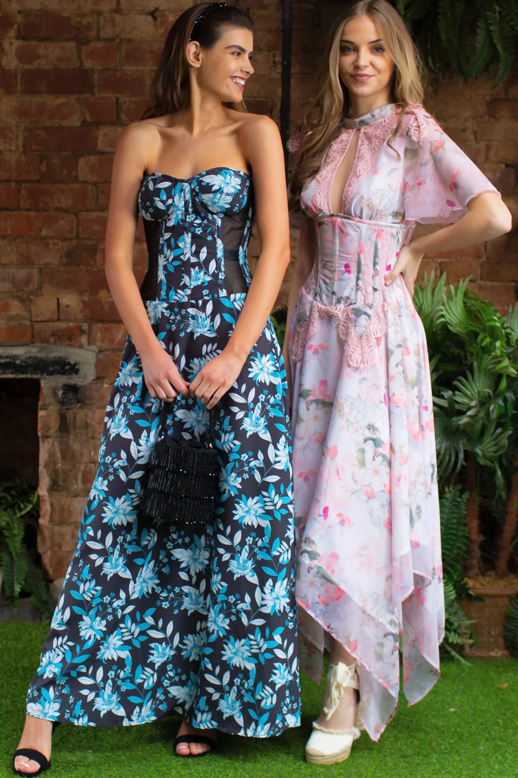 Floral Pink Full Steel Boned Corset Dress – Image 9