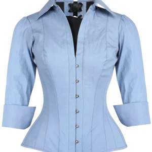 Powder Blue Corset Shirt