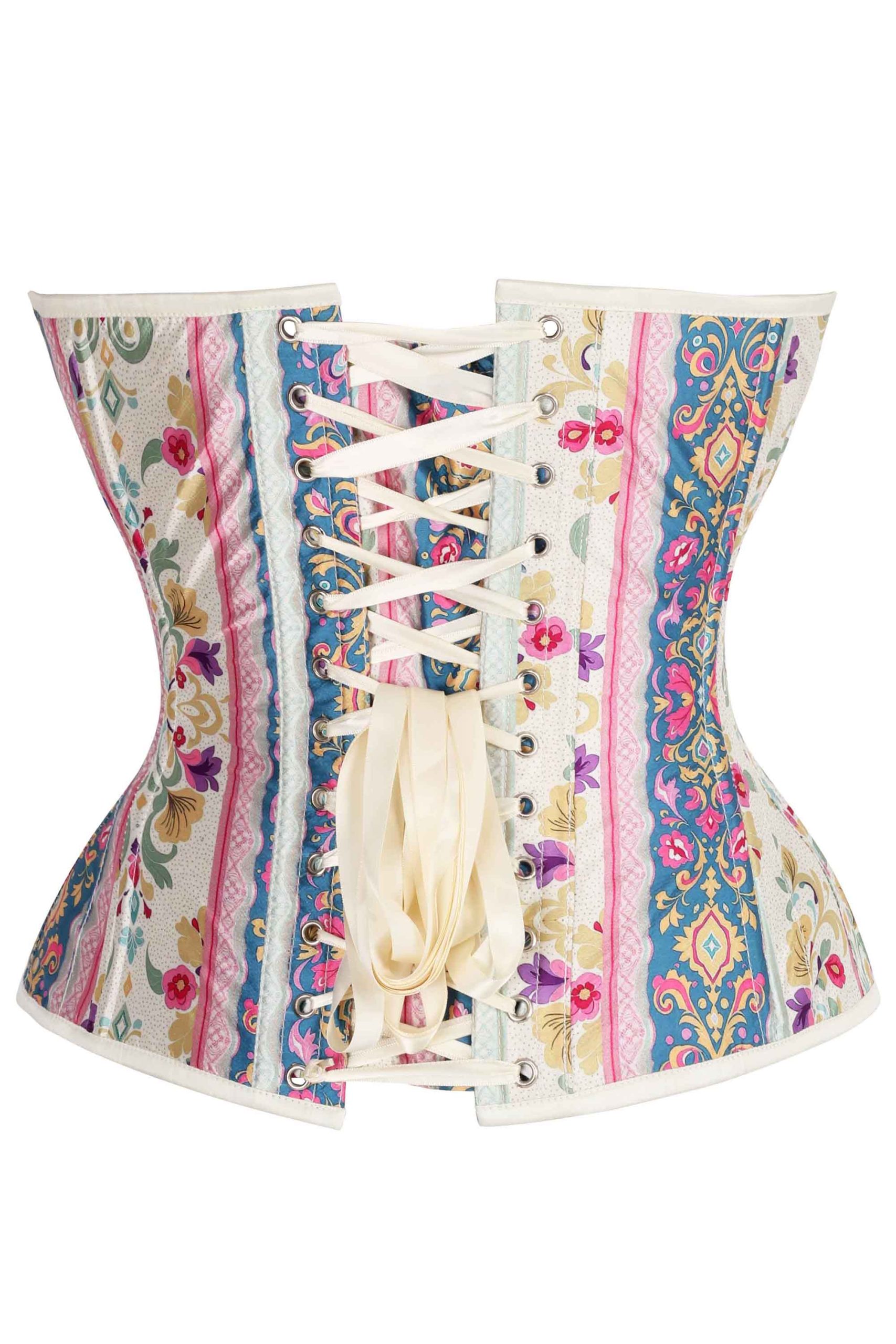 Pastel Baroque Overbust Corset – Garden Carnival – Image 2