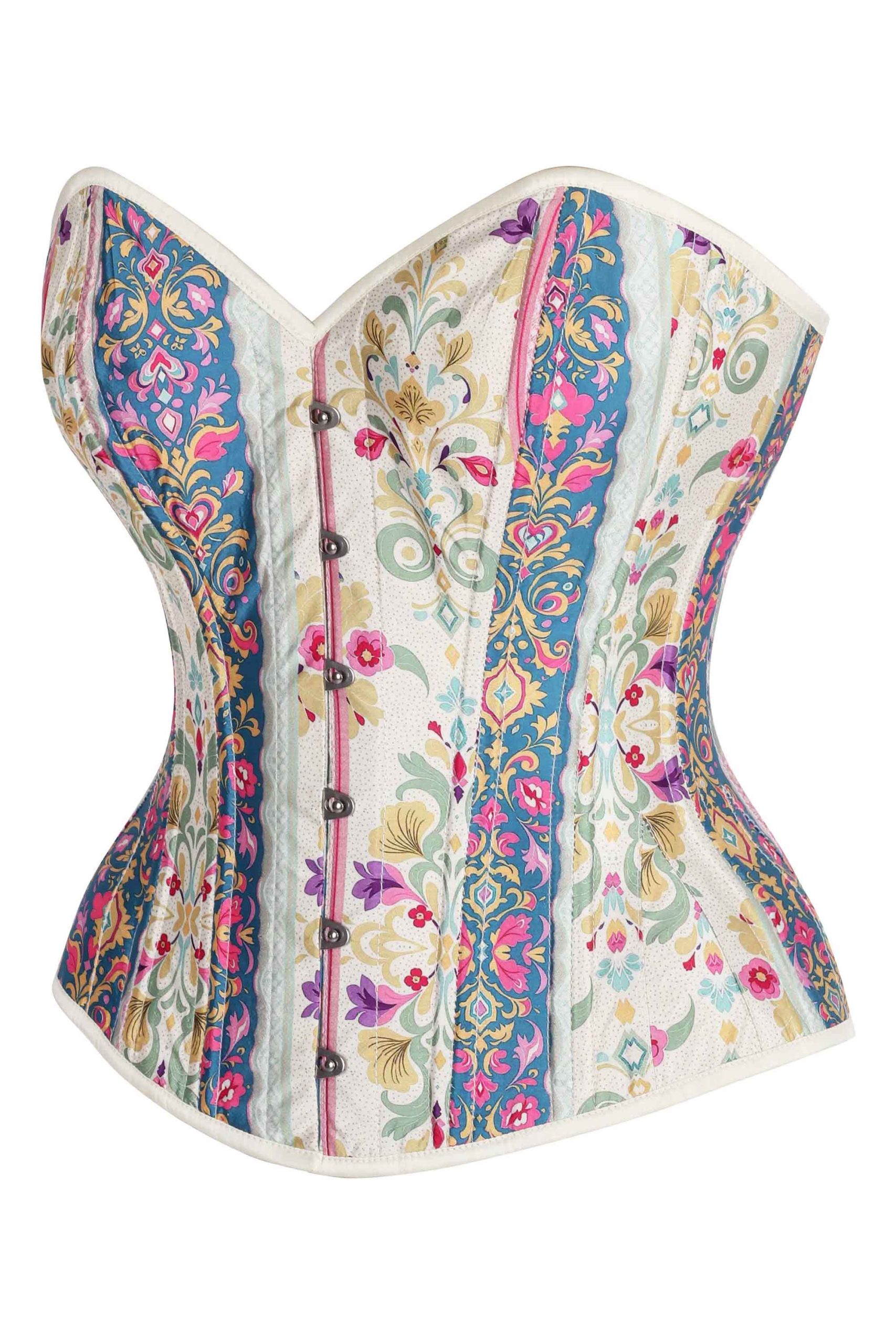 Pastel Baroque Overbust Corset – Garden Carnival – Image 3