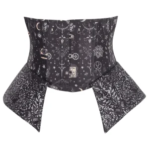 Celestial Alchemy Underbust Corset with Flared Peplum Panels