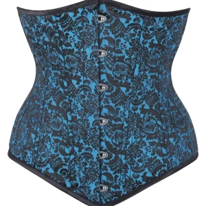 Beautiful Turquoise Waist Training Underbust Corset- Longline