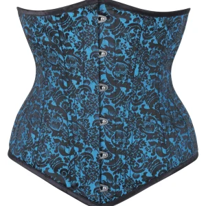 Beautiful Turquoise Waist Training Underbust Corset- Longline