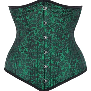 Beautiful Green Waist Training Underbust Corset- Longline
