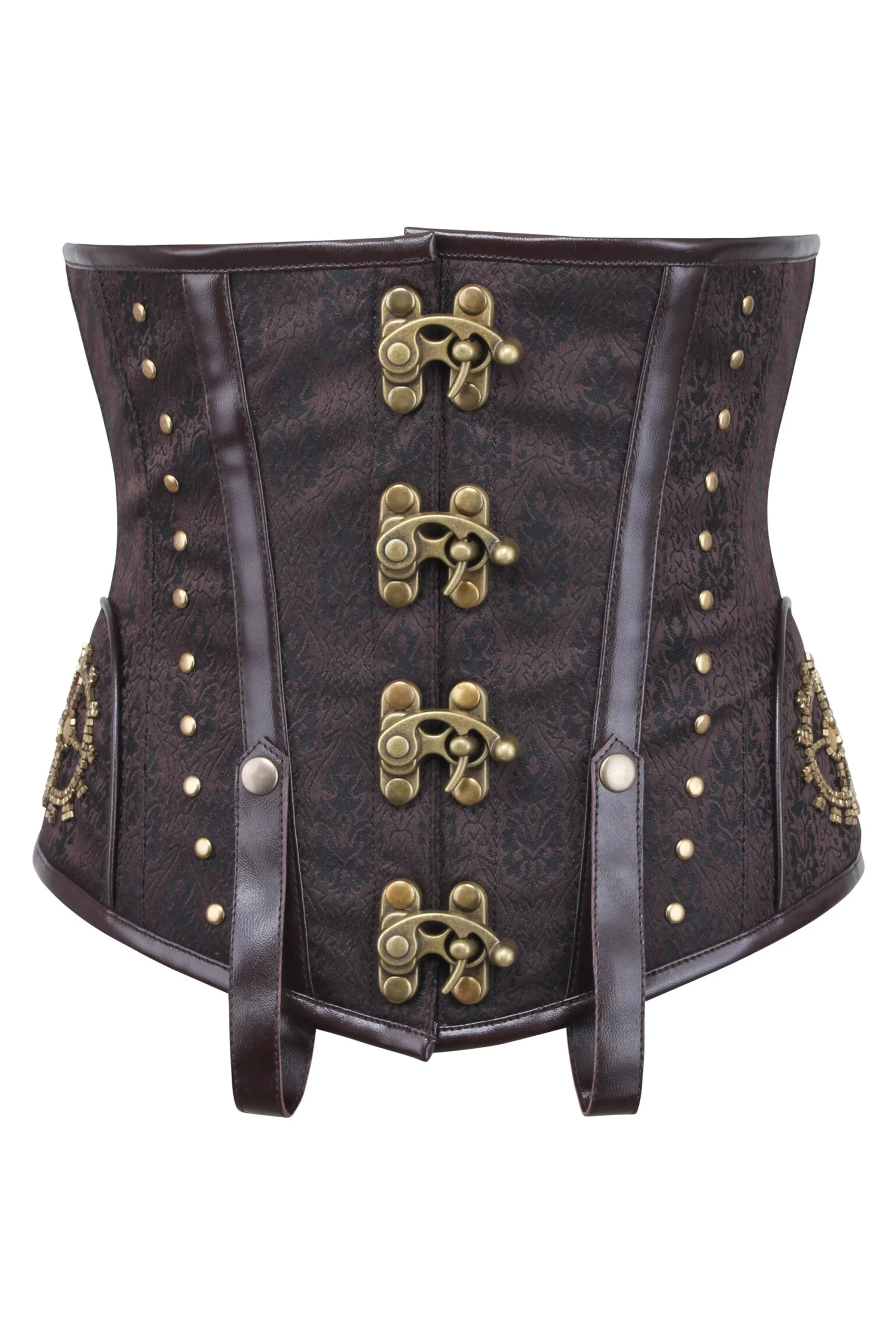 SERRE-TAILLE STEAMPUNK EN SIMILI-CUIR AVEC BOUCLES STYLE VINTAGE