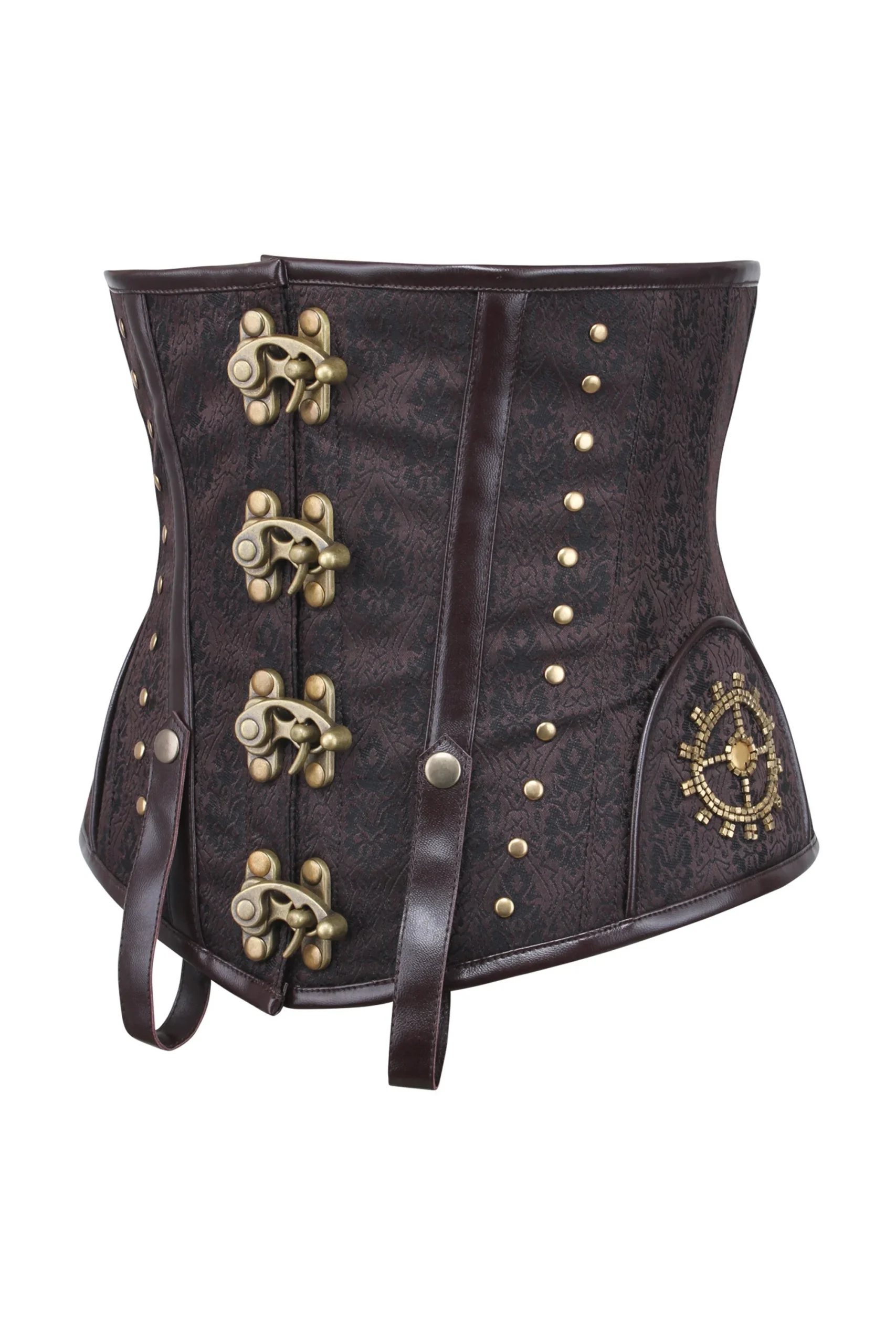 SERRE-TAILLE STEAMPUNK EN SIMILI-CUIR AVEC BOUCLES STYLE VINTAGE – Image 3