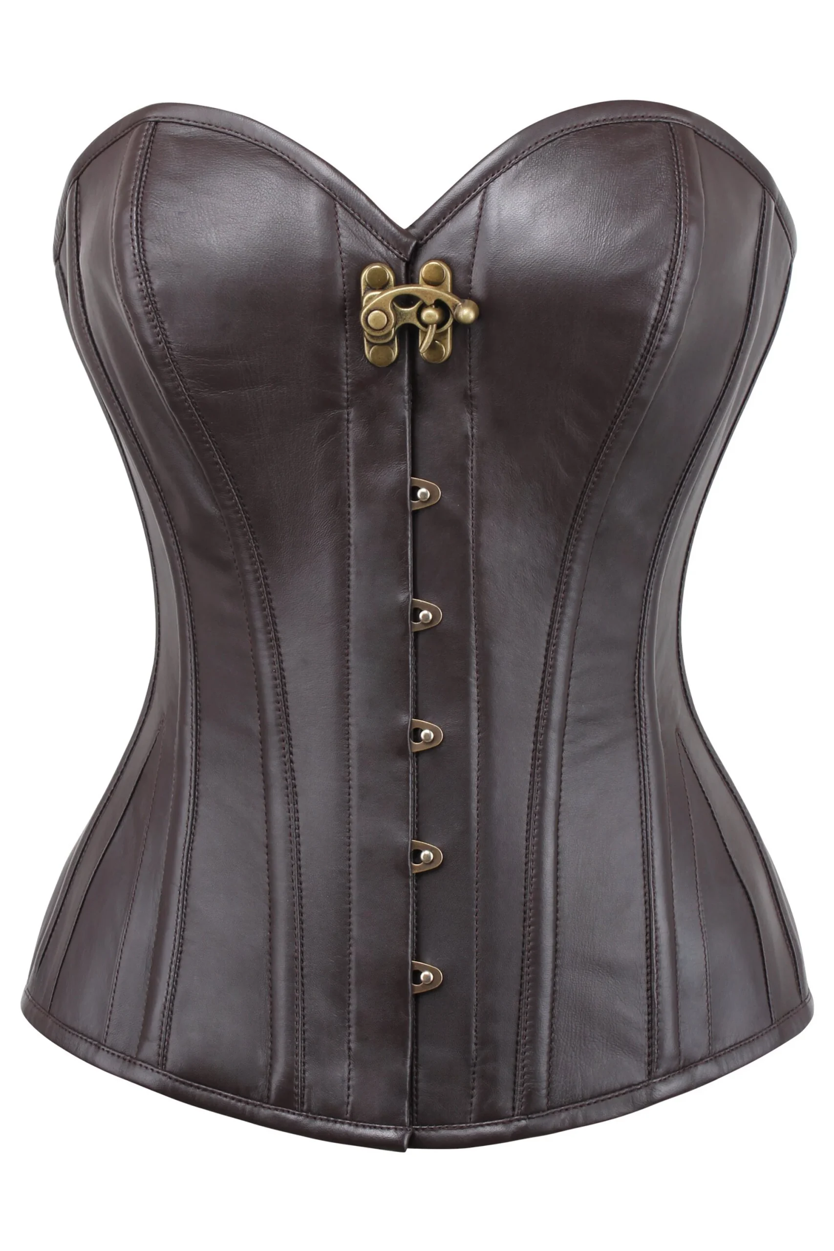 CORSET BUSTIER EN PVC BRUN