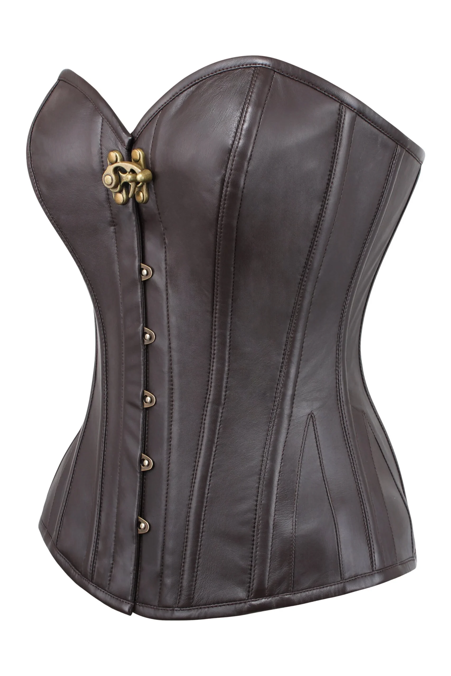 CORSET BUSTIER EN PVC BRUN – Image 3