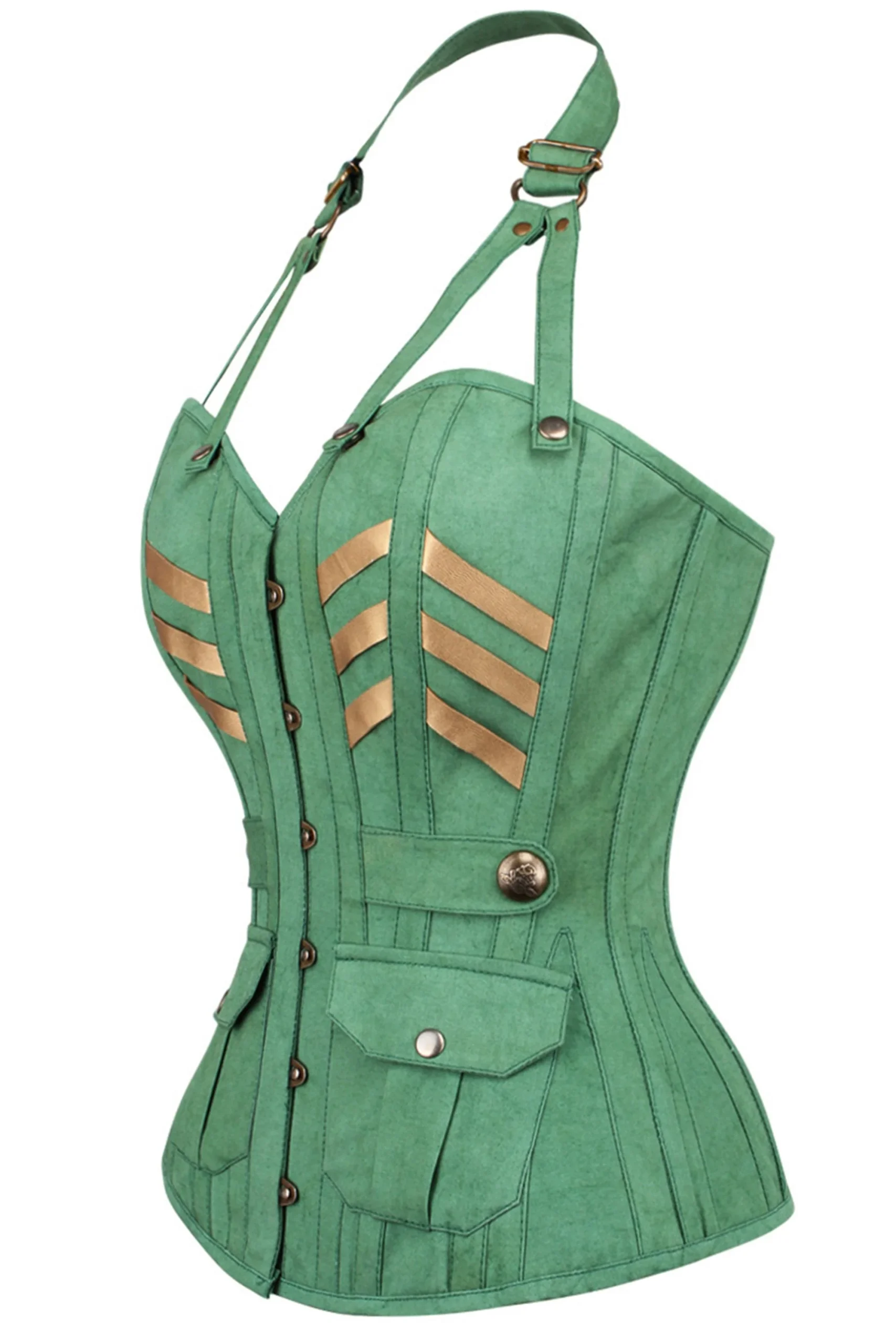 Military Inspired Burlesque Corset – Image 4
