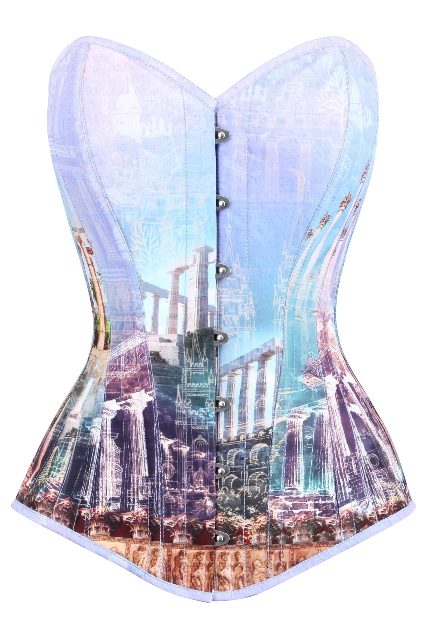 Longline Architectural Print Waist Taming Corset – Image 4
