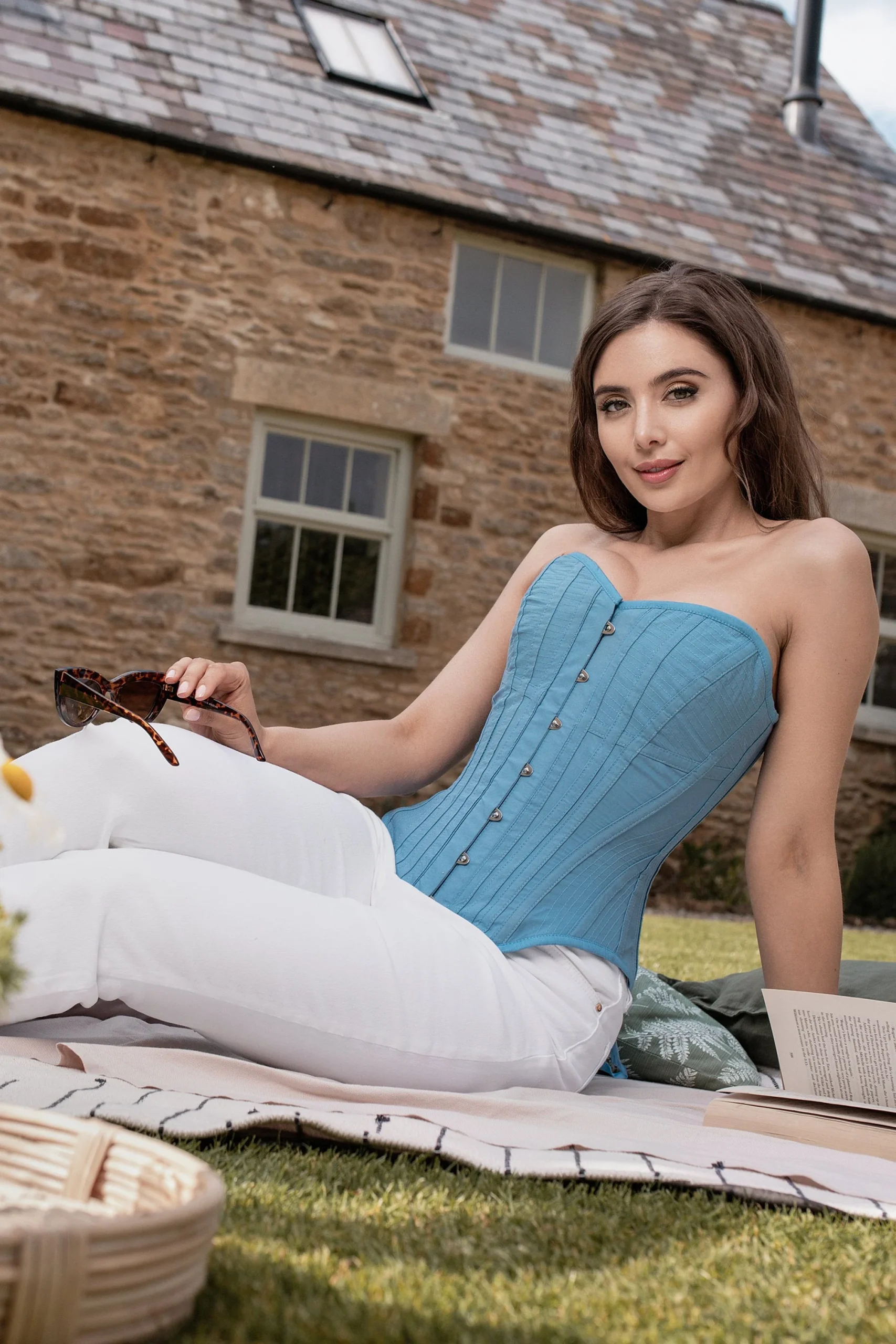 Historically Inspired 1800-1850 Cotton Overbust Corset – Image 3