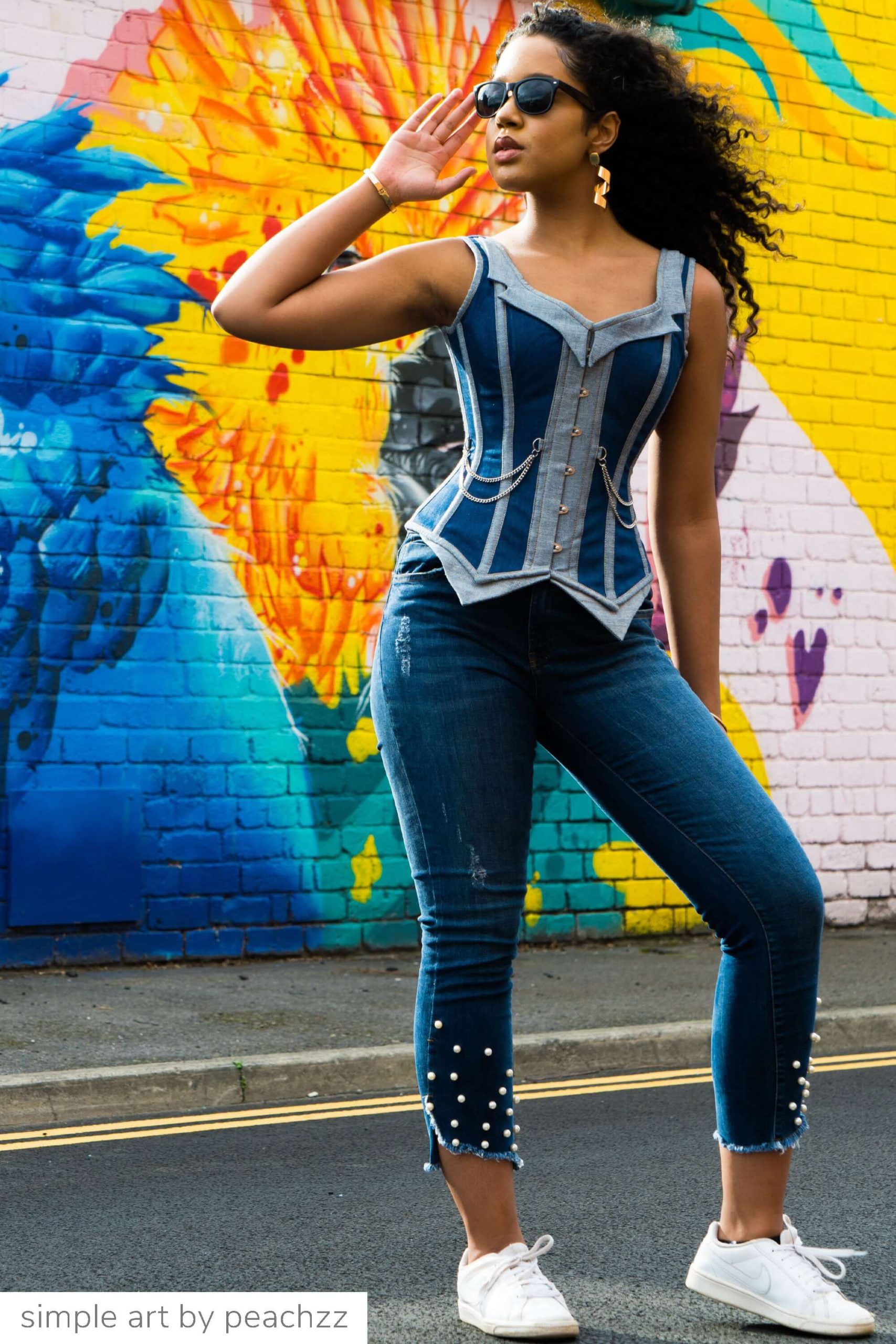 CORSET DOUBLE DENIM STYLE GILET – Image 2