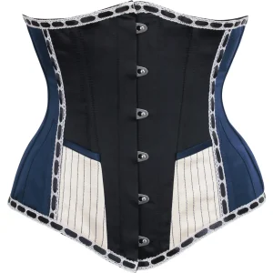 Navy Blue Victorian Circus Inspired Longline Underbust