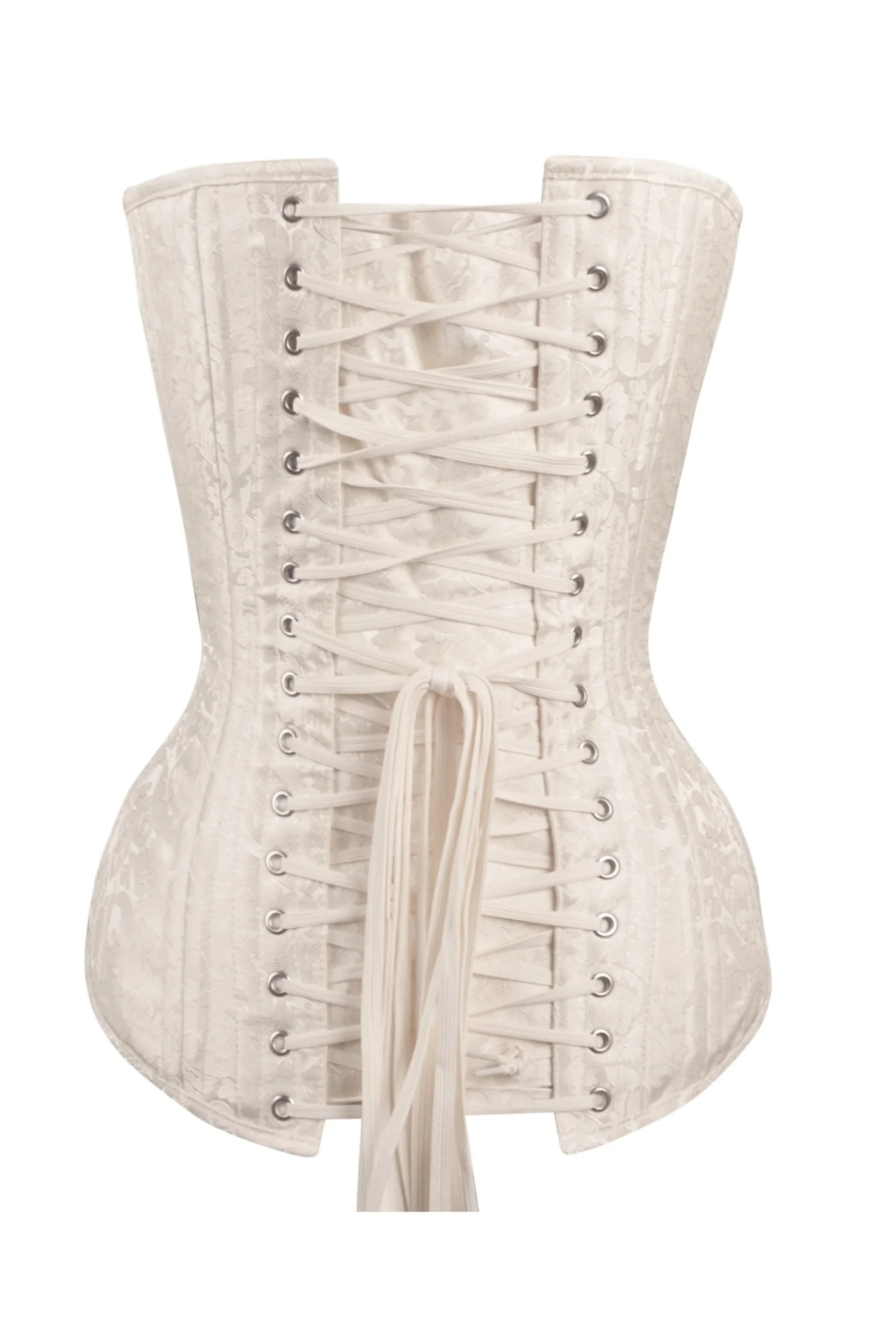 BUSTIER LONGLINE WAIST TRAINING EN BROCART CRÈME EXQUISE – Image 3