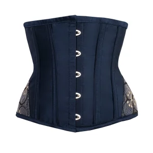 Underbust avec serre-taille chatoyant Bleu nuit