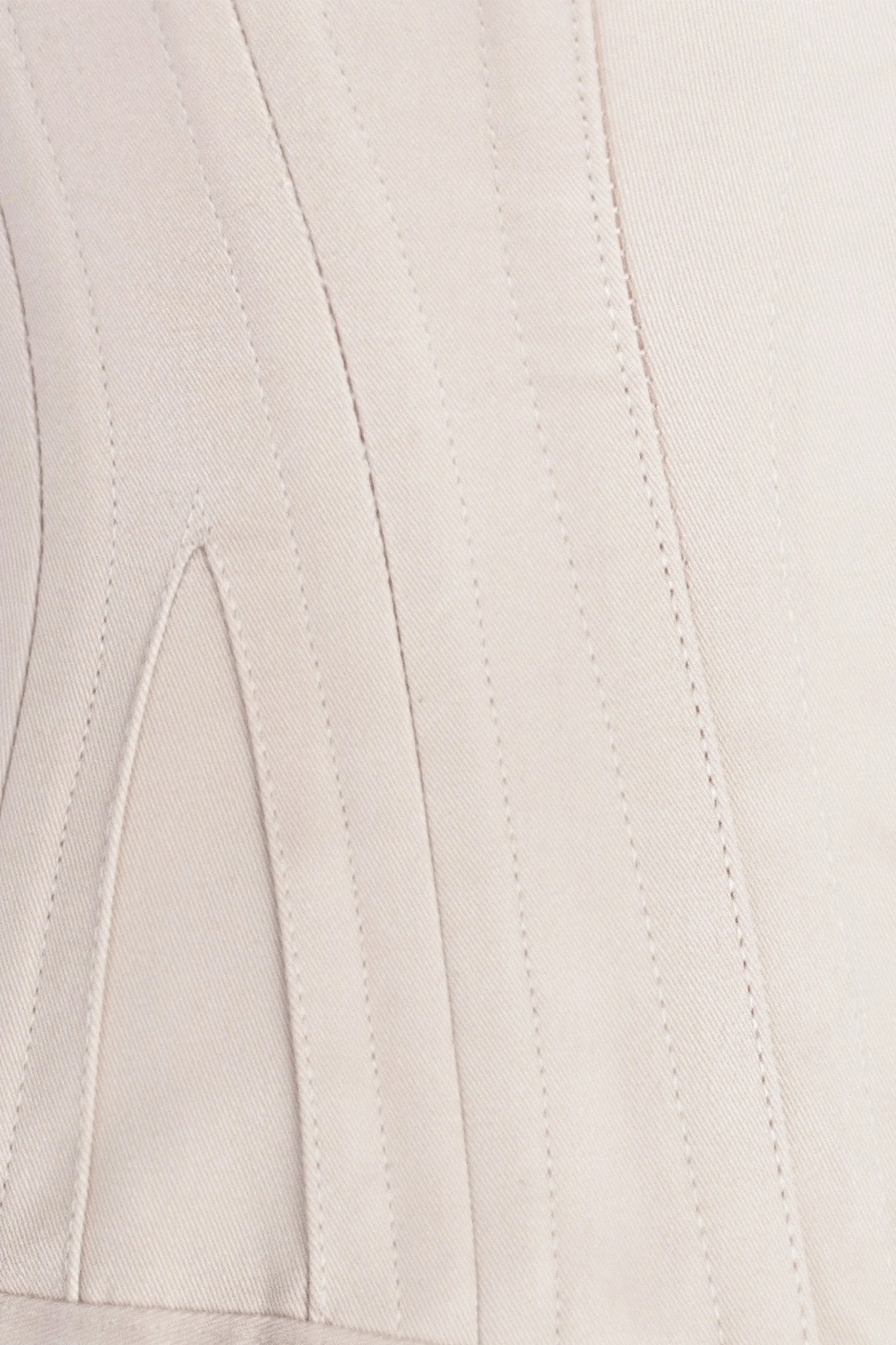 BUSTIER CLASSIQUE WAIST TRAINING EN SERGÉ DE COTON BEIGE ROSÉ AVEC INSERTIONS AUTOUR DES HANCHES – Image 7