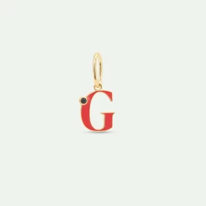 Pendentif lettre G rouge