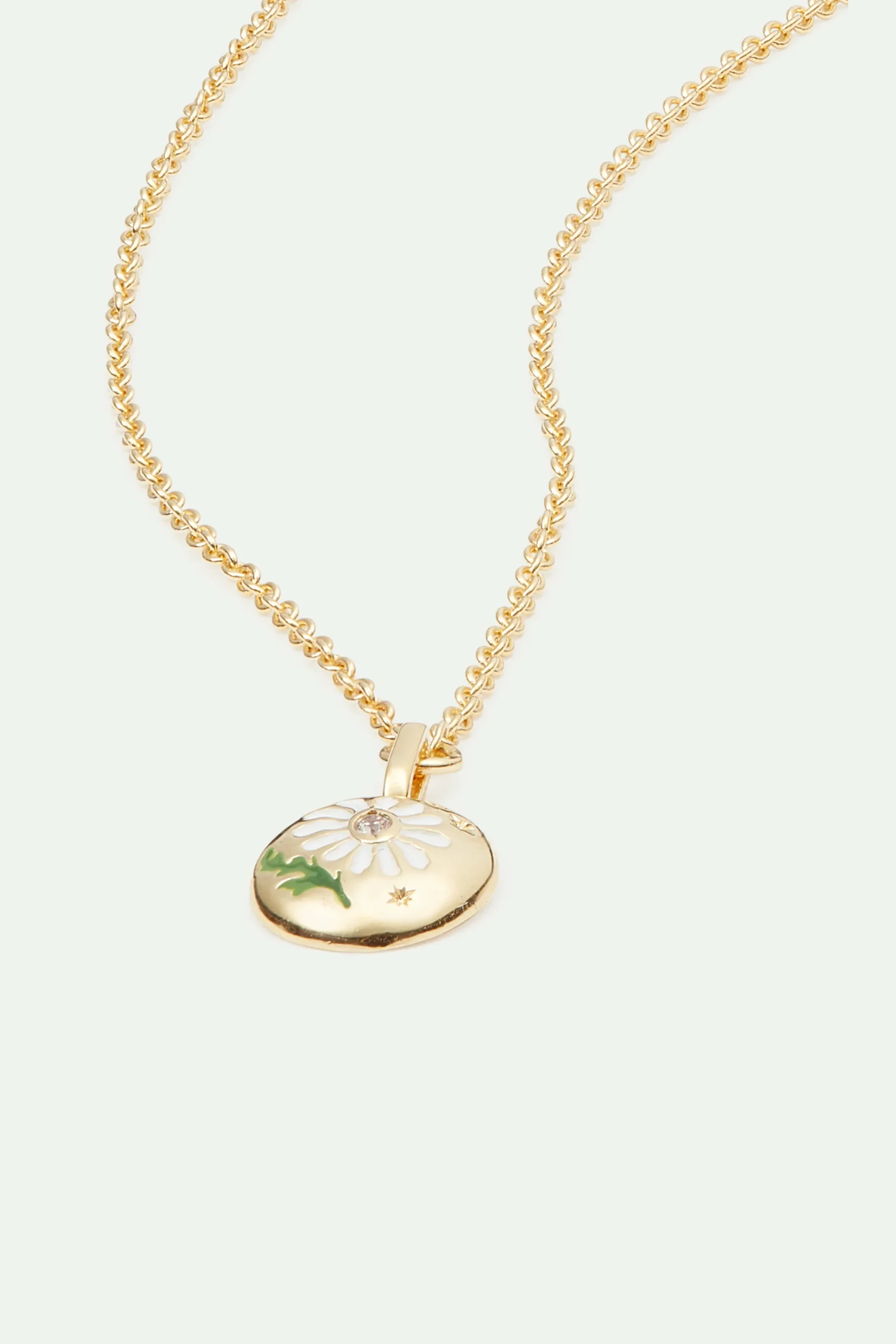 Collier pendentif médaillon et fleur de marguerite – Image 3