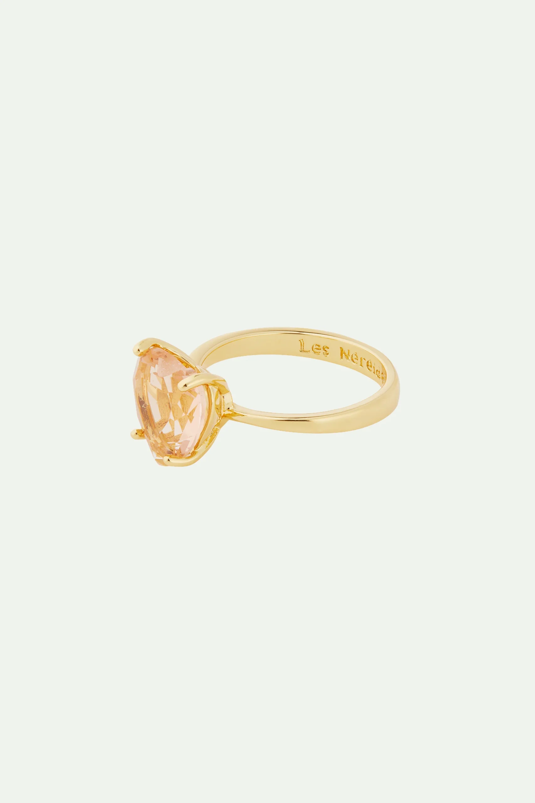 Bague solitaire coeur la diamantine rose abricot – Image 2