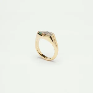 Bague jonc dorée terrazzo