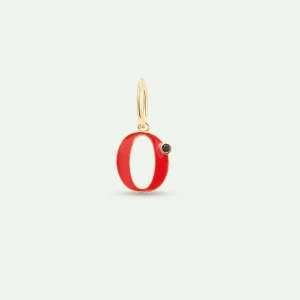 Pendentif lettre O rouge