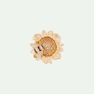 Broche tournesol et bourdon