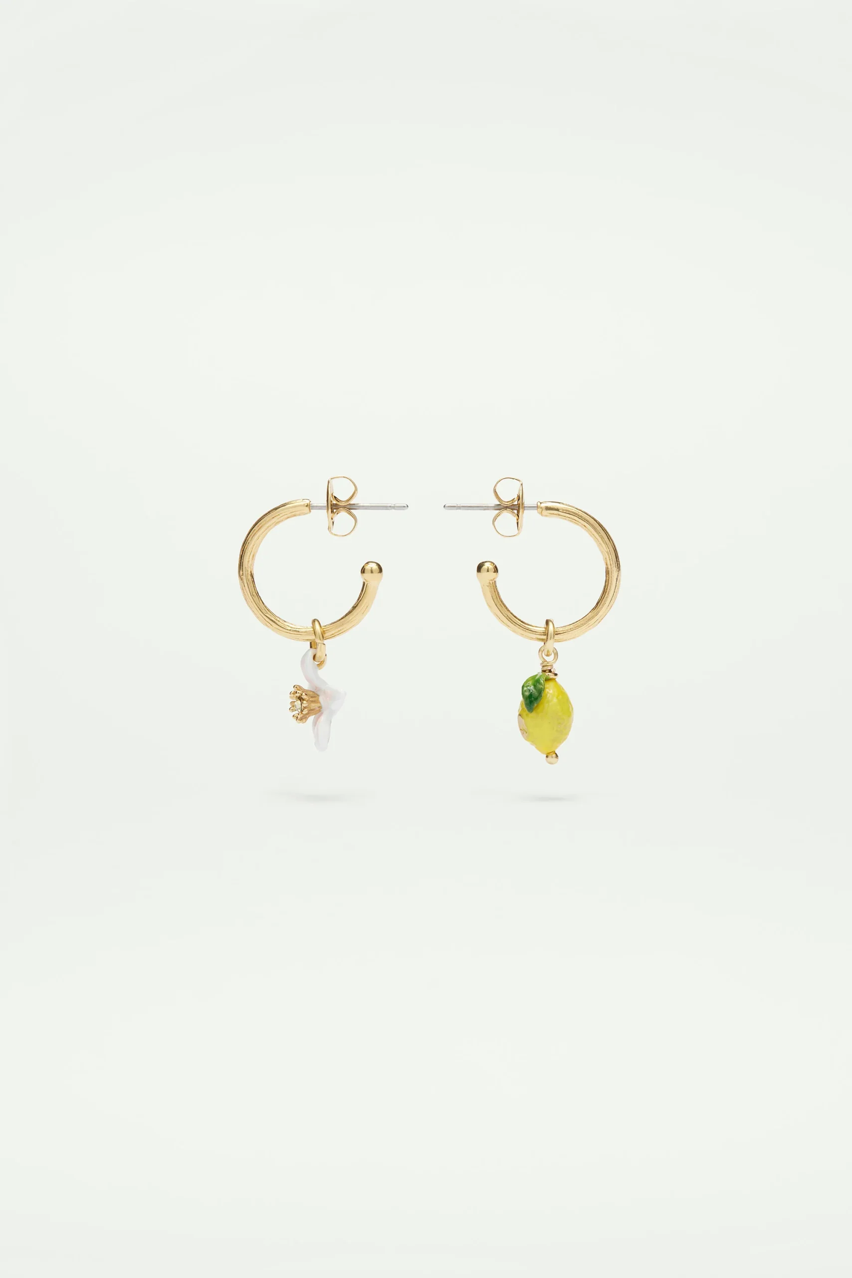 Créoles citron et fleur blanche de citronnier