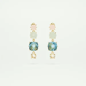 Boucles d'oreilles 4 pierres la diamantine acqua azzura